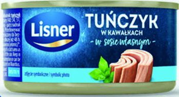 Tuńczyk Kawałki w sosie własnym Lisner 170g