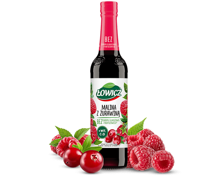 Syrop Malina żurawina Łowicz 400ml