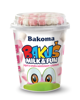 Bakuś Jogurt Waniliowy z Piankami 125g+10g