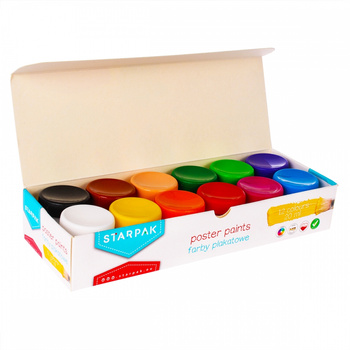 Farby plakatowe 12 kolorów school szt