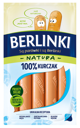 Parówki Berlinki Natura 100% kurczak 160g