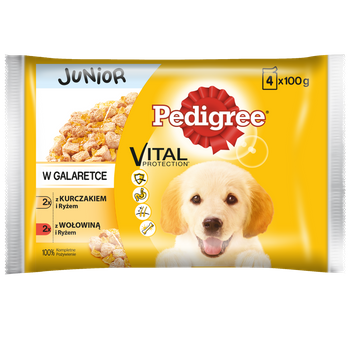 Pedigree Sasz. Junior Kur. Woł. Ryż /4*100g/