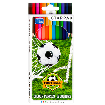 Kredki 12 kolorów footbal szt