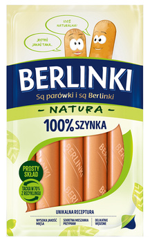 Parówki Berlinki Natura 100% szynka  185g