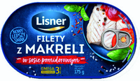 Filety z Makreli w sosie  pomidorowym Lisner 175g