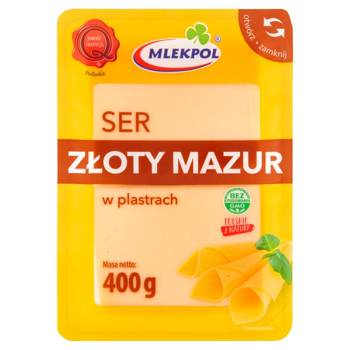 Ser żółty plas.  Złoty Mazur Mlekpol 400g