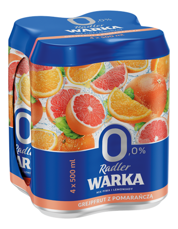 Warka Radler 0% Grej. Pom. 4-pak /0,5l/